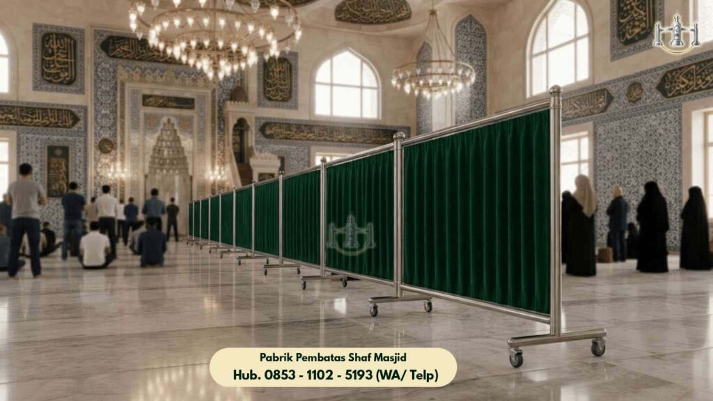 Hijab Masjid Stainless Brangsong, Produk Pembatas Shaf Stainless Steel Masjid