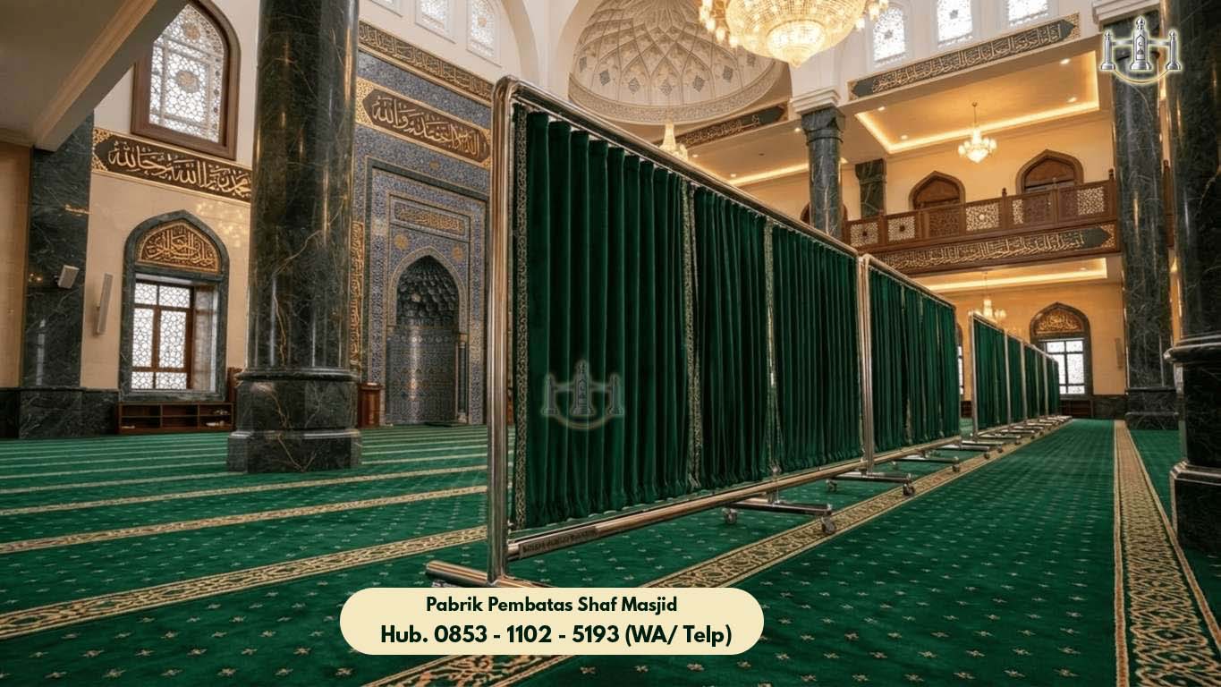 Partisi Shaf Masjid Bojongsari, Pembatas Shaf Stainless Steel Masjid & Musholla