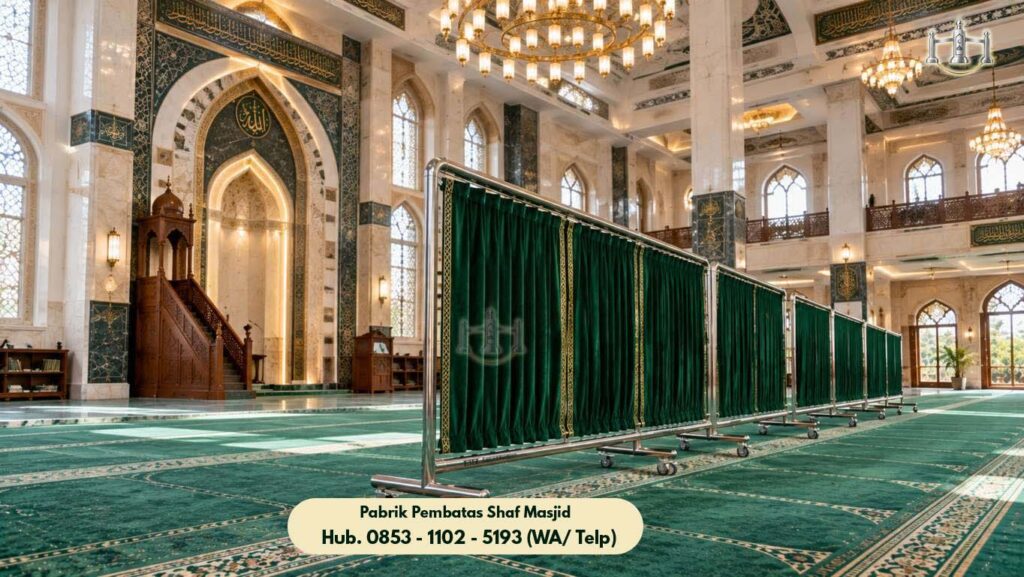 Pembatas Shaf Stainless Gajah, Produk Pembatas Shaf Stainless Steel Masjid