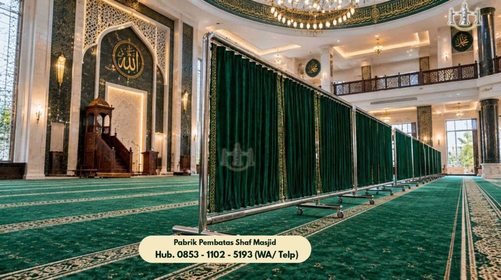 Hijab Masjid Stainless Brangsong, Roda Castor Heavy Duty dengan Rem Pengunci Mantap