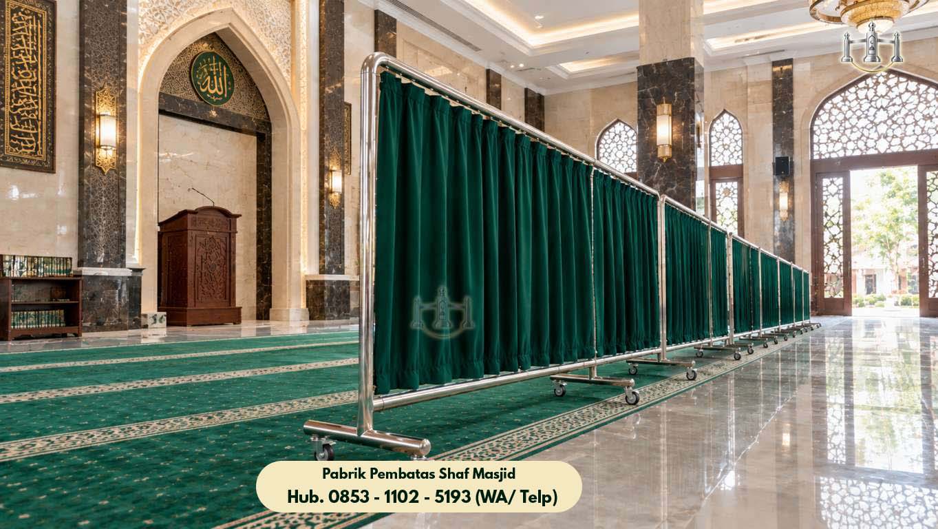 Hijab Masjid Stainless Banyumas, Pembatas Shaf Stainless Steel Masjid & Musholla