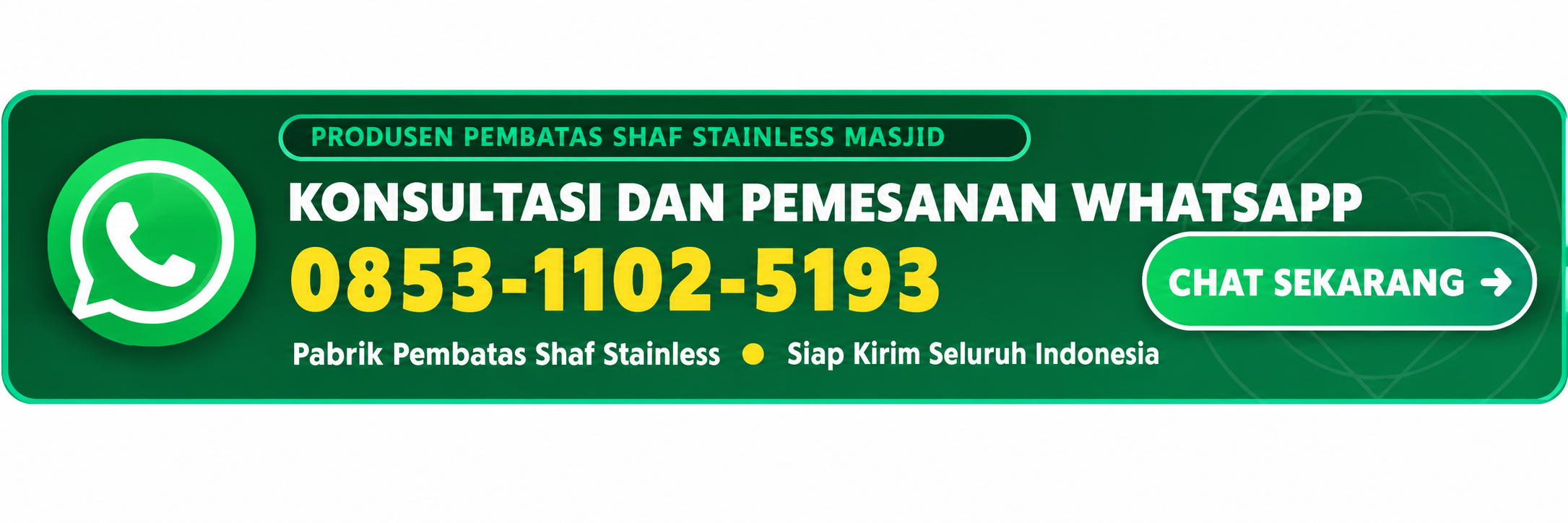 Hijab Masjid Stainless Brangsong, Hubungi Kami WhatsApp 0853-1102-5193 Pemesanan Pembatas Shaf Stainless Steel